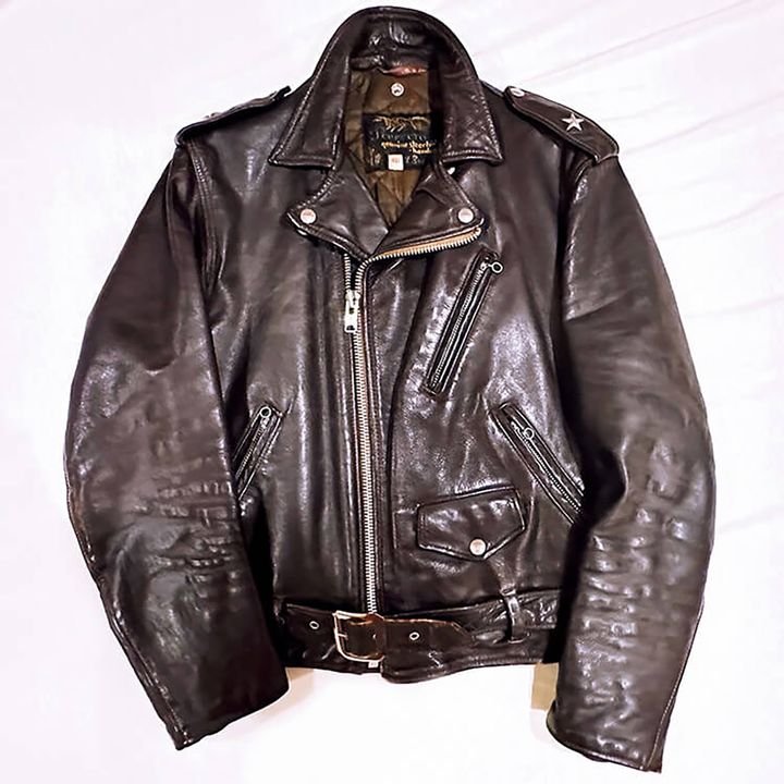 〈ショット〉のブラウンレザー ワンスター ジャケット