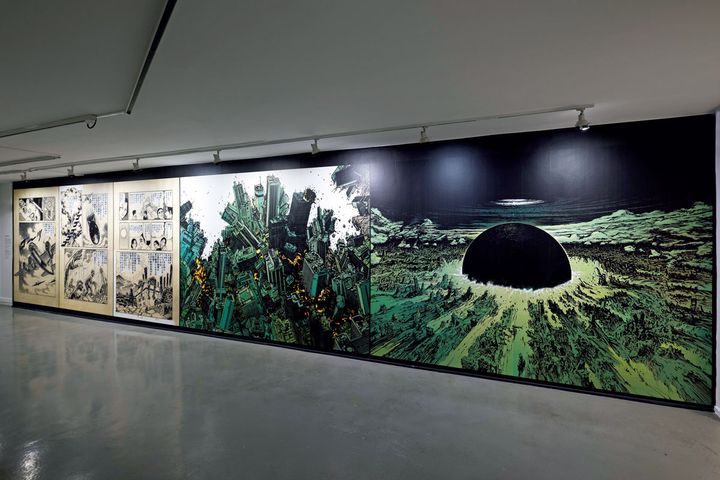 中沢啓治 『はだしのゲン』、大友克洋『AKIRA』の展示パネル