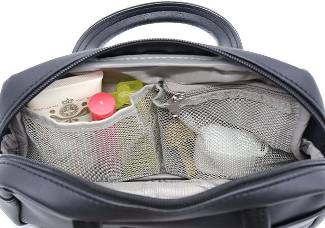 BRILMY ポーチがいらない ズボラに優しい ボストンバッグ BOOK デザイン付録 黒バッグ 内ポケット コスメ メッシュ