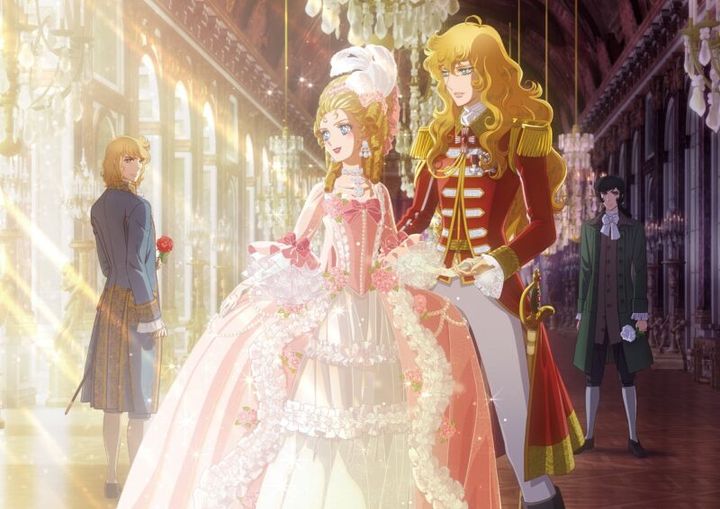 劇場アニメ『ヴェルサイユのばら』の1シーン オスカルとマリー・アントワネットたち