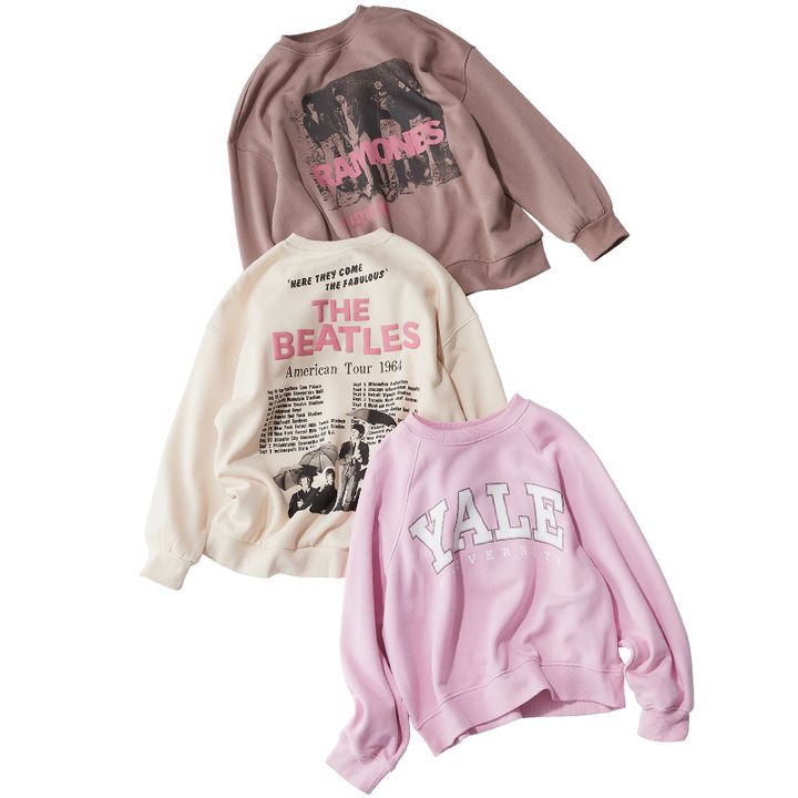 VERYライターの私物のH＆Mのロゴスウェット3枚