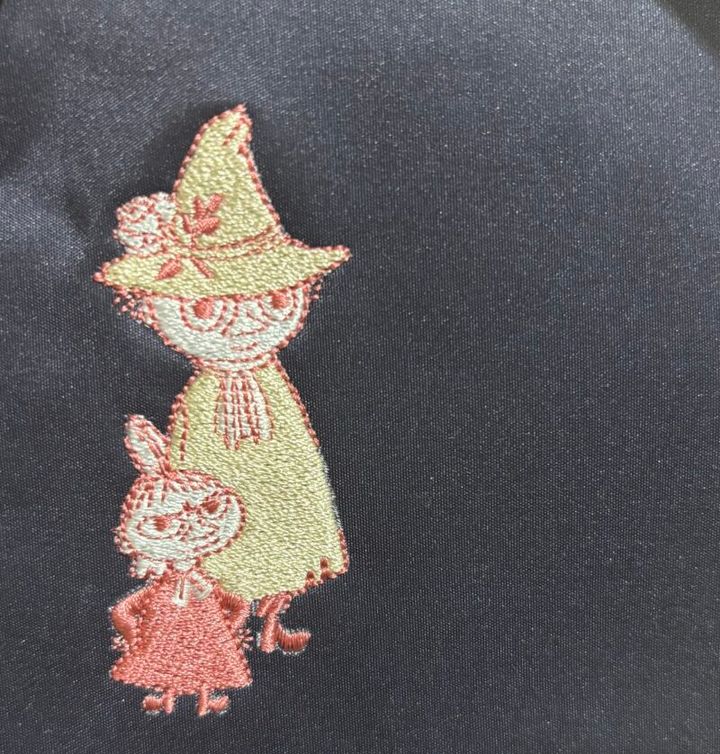 GLOW3月号付録のポーチ 紺はスナフキンとリトルミイの刺しゅう入り