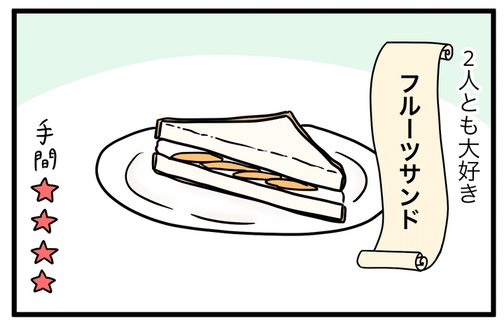 スペシャルな朝ごはんは、ふたりとも大好きフルーツサンド！