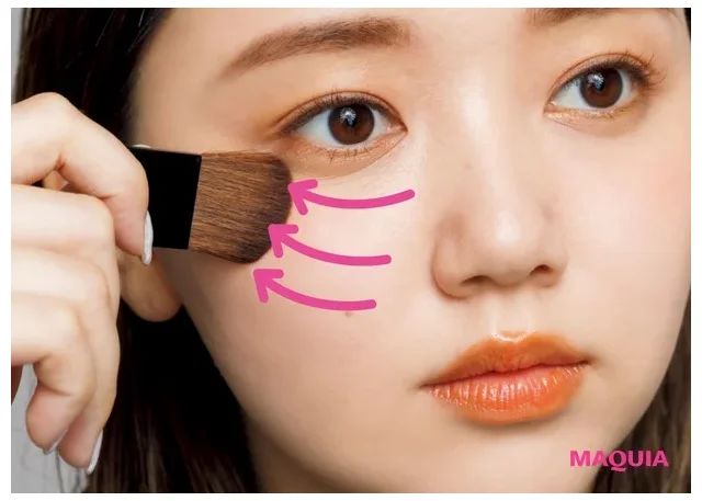 高めチークでほうれい線を目くらまし