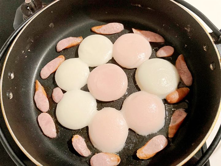 5分ほど焼いた様子