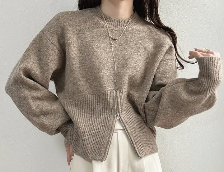 裾ZIPプルオーバー