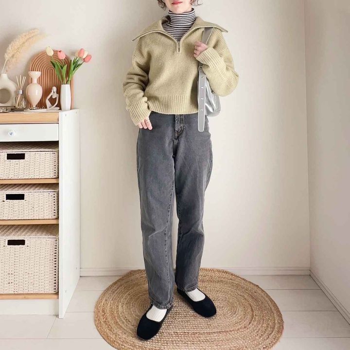 画像: ボーダーニットで脱マンネリ