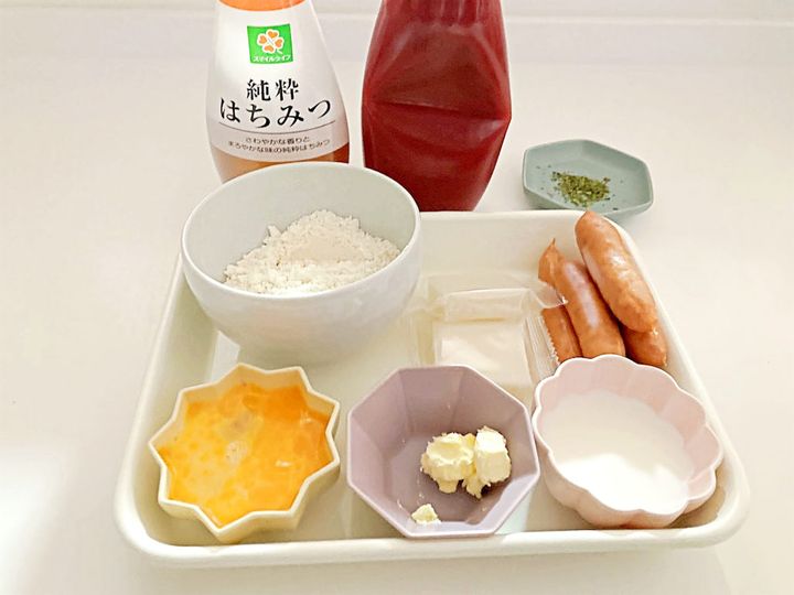 餅もちウインナーロールパンの材料