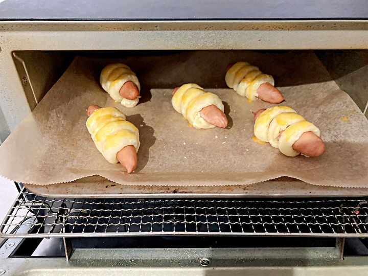 トースターで焼くところ