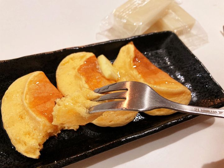 餅のミニパンケーキの断面