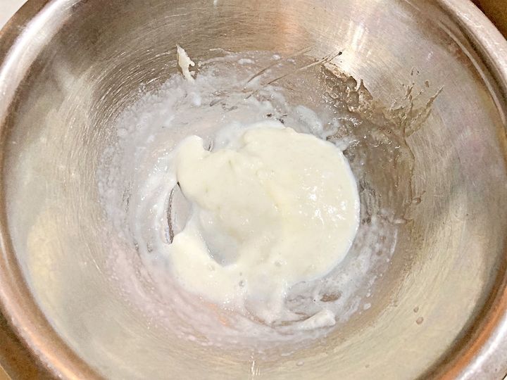 加熱した餅と牛乳