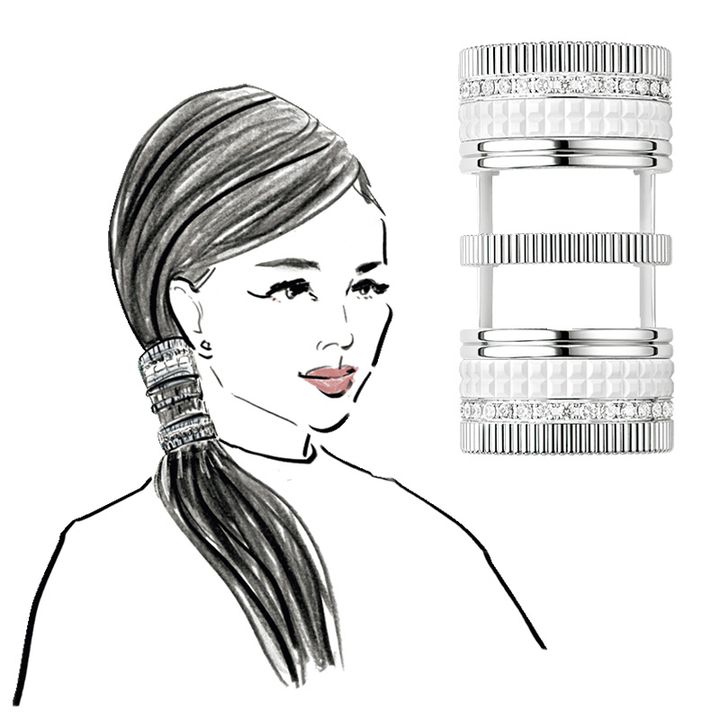 「涙の女王」モ・スリはブシュロンのキャトルダブルホワイトを着用