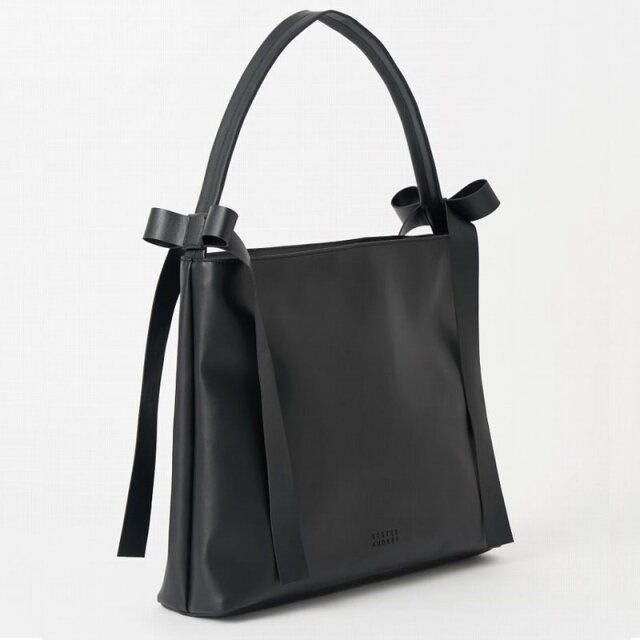 SISTER AUDREY サイドリボン付きレザー調トートバッグBOOK