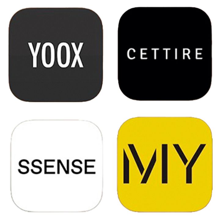 YOOX、CETTIRE、ESSENSE、Mytheresaのアイコン