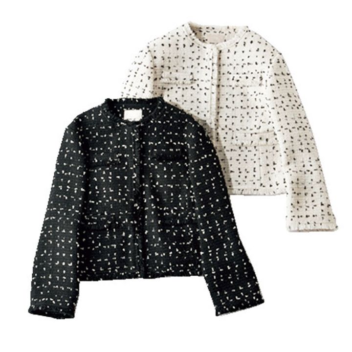 かっちりして見えないツイードジャケット