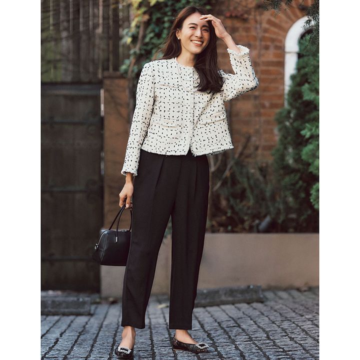 着回しやすいツイードジャケット