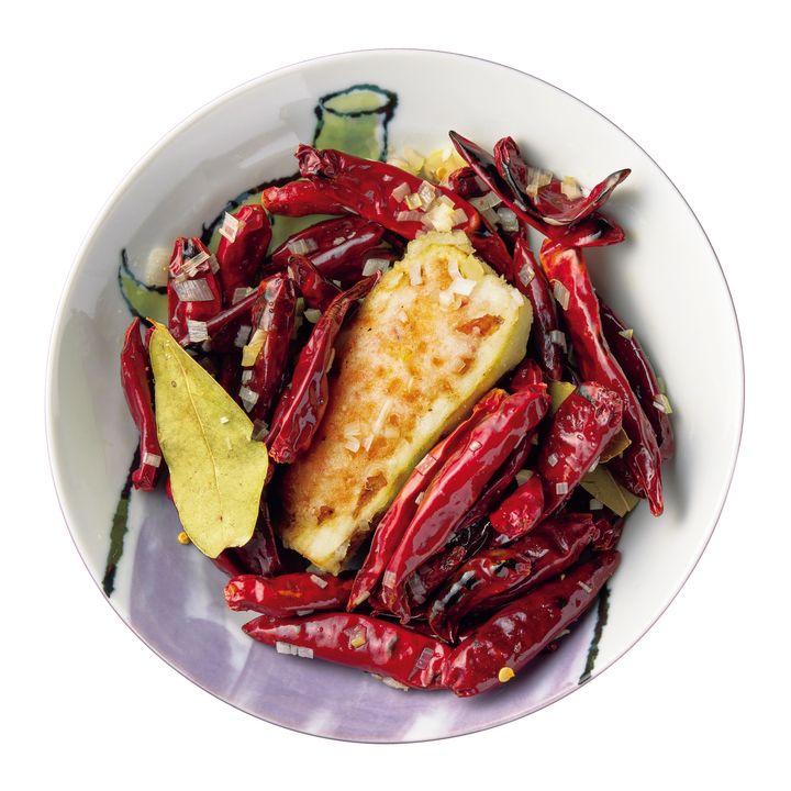 極彩 椿 ナスの唐辛子炒め