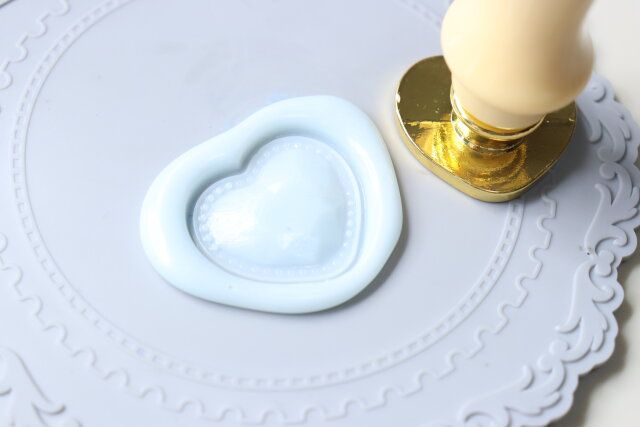 セリア シーリングワックス押し型 ハートダイヤ 仕上がり