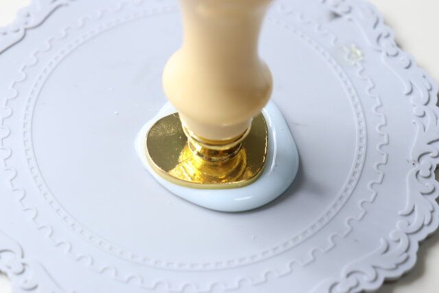 セリア シーリングワックス押し型 ハートダイヤ 使用例