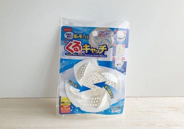 ダイソーのお風呂の排水口 髪の毛・ゴミ くるっとキャッチのパッケージ
