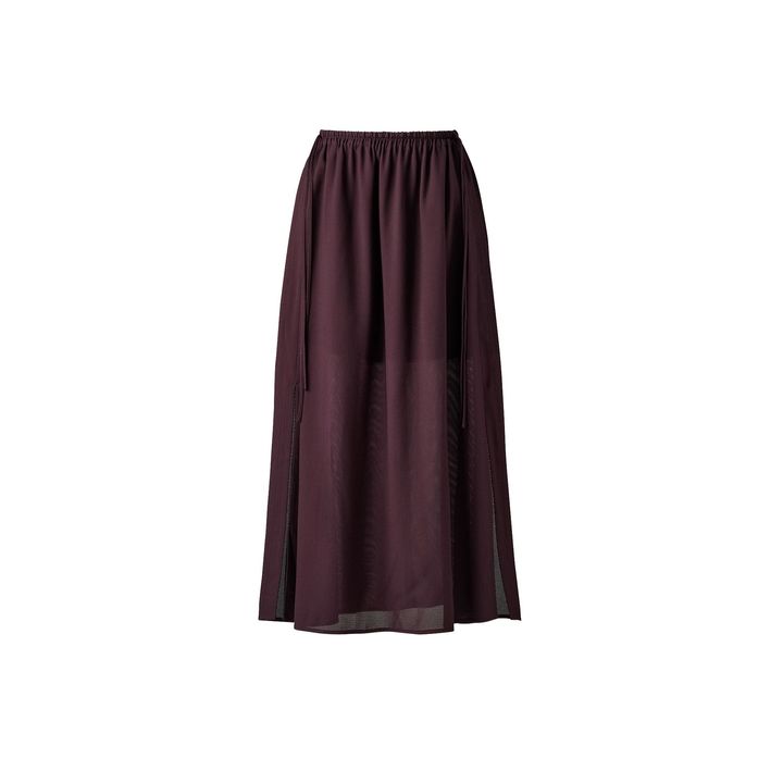 メッシュギャザーロングスリットスカート ¥5,990