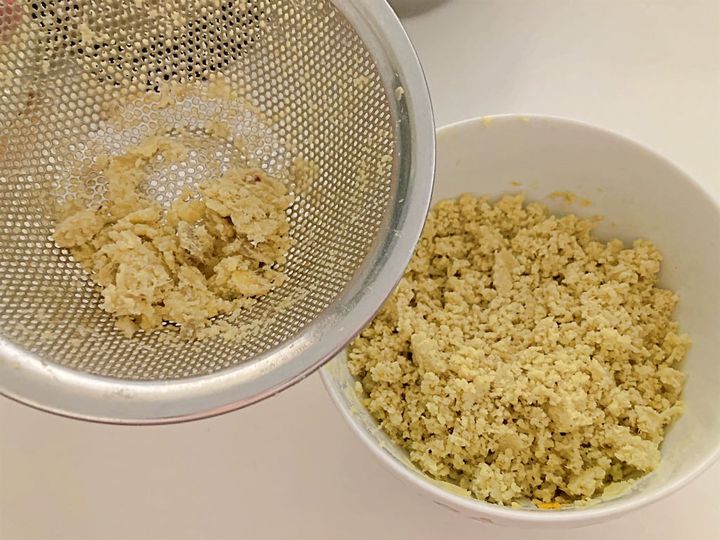 濾したさつまいも