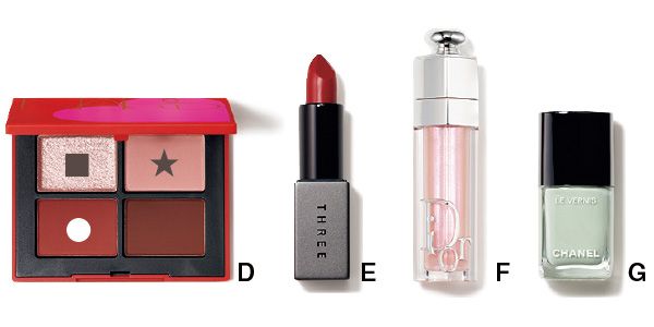 【D】NARS クワッドアイシャドー 【Ｅ】ドリームオン アリューリング リップスティック 【F】ディオール アディクト リップ マキシマイザー 【G】ヴェルニ