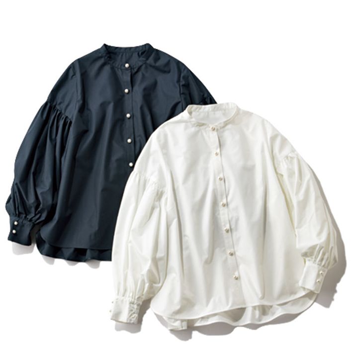 ボリューム袖のブラウス