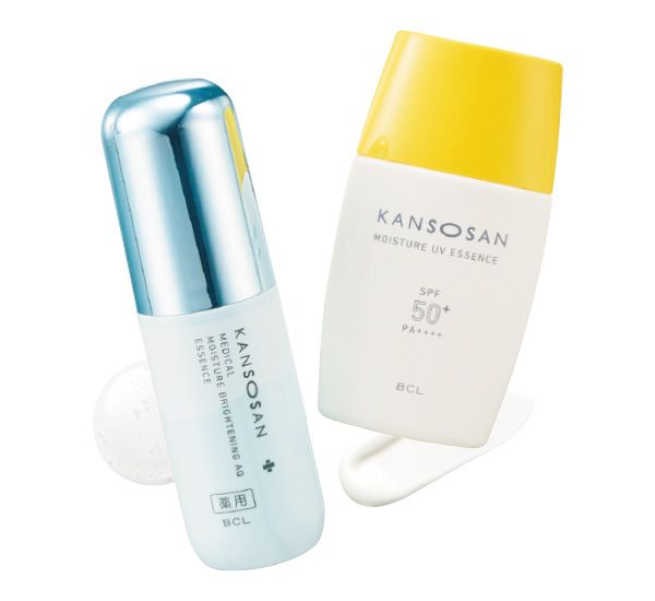 【左】薬用水分力ブライトニングエッセンス 【右】保湿力UVエッセンス