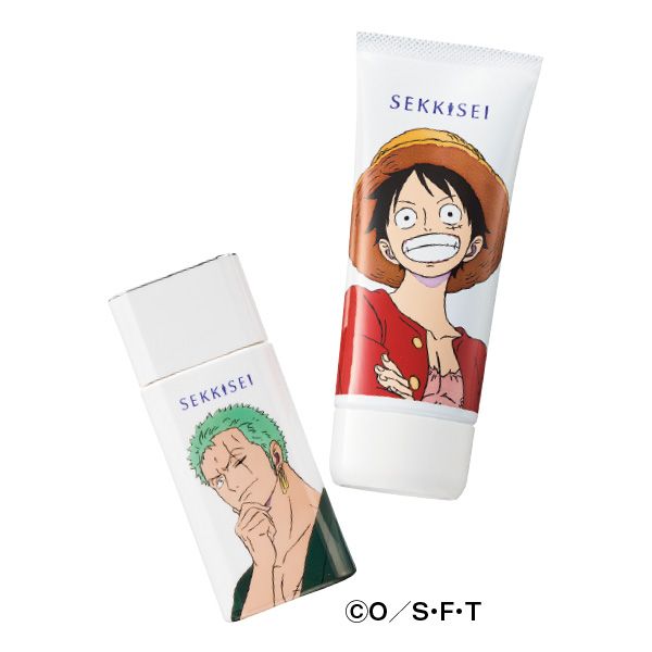 【左】スキンケア UV エッセンス ミルク（ワンピース限定デザイン） 【右】スキンケア UV エッセンス ジェル（ワンピース限定デザイン）