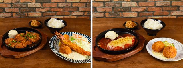 海老フライ、カニコロッケとみそ味ヒレカツ弁当 3,072円／カニコロッケとチーズハンバーグ弁当 3,072円
