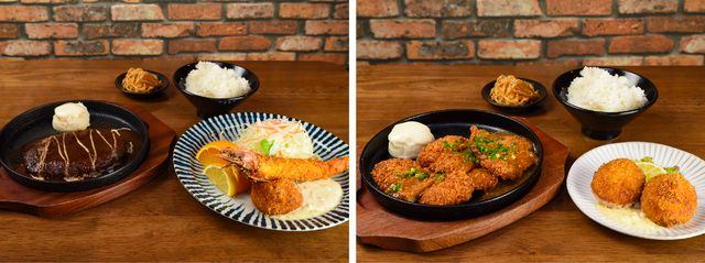 海老フライ、カニコロッケとハンバーグ弁当 3,072円／カニコロッケとみそ味ヒレカツ弁当 2,978円