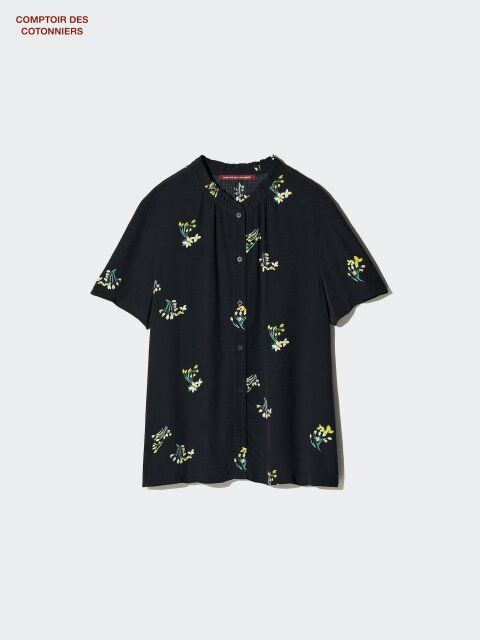 2025春ユニクロレディースレーヨンプリントブラウス