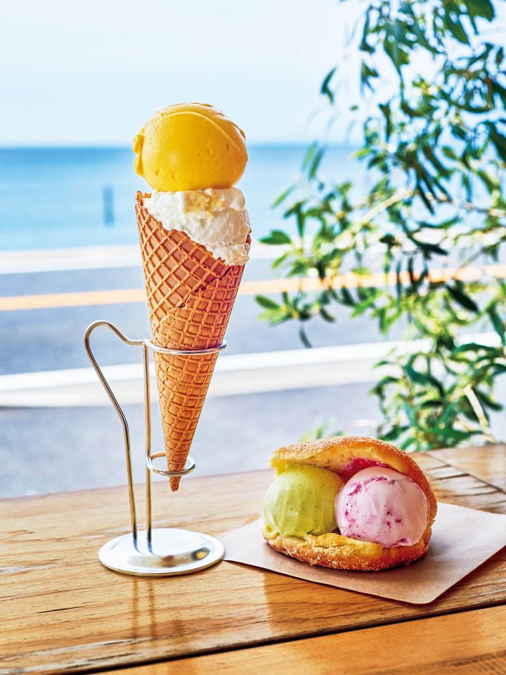 神奈川〈HOLIDAY ICE CREAM STORE〉アイス、マラサダサン