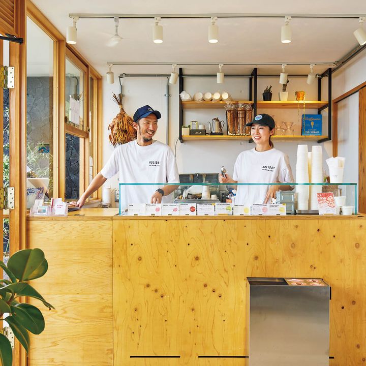 神奈川〈HOLIDAY ICE CREAM STORE〉店内