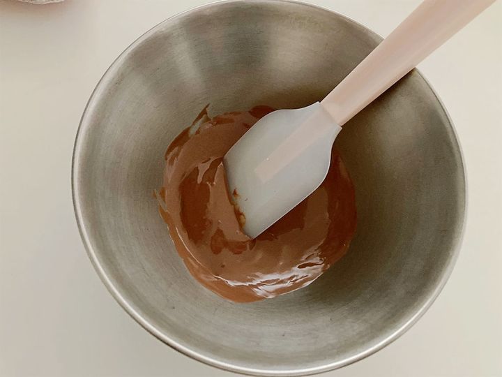 湯煎で溶けたチョコ