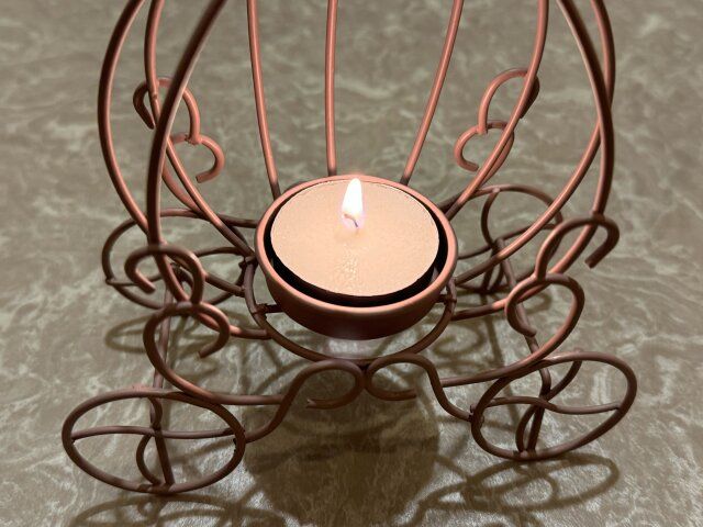 アイアンキャンドルホルダー（カボチャ） 点灯