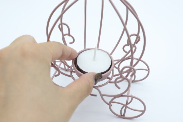 アイアンキャンドルホルダー（カボチャ） キャンドル設置