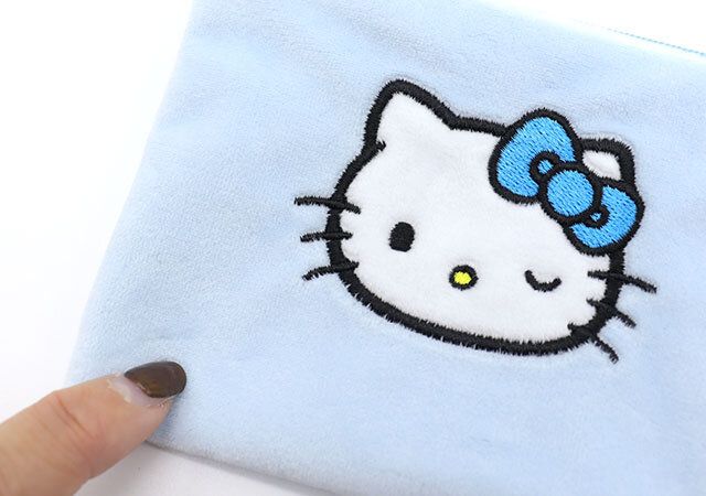 みずいろキティ ポーチ もふもふの手触り