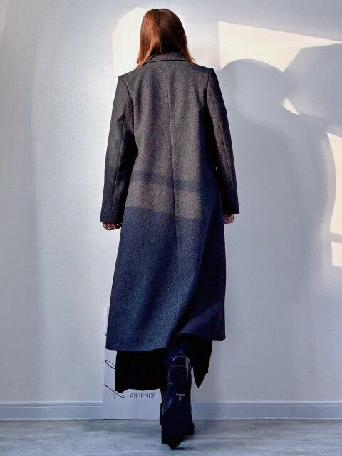 GU コージーメルトンテーラードコート DARK GRAY シルエット 後ろ側