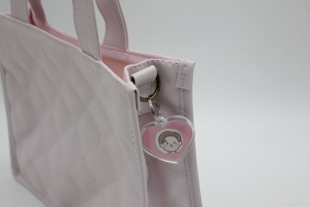 ネームキーホルダー クリア ハート 2P 推し活