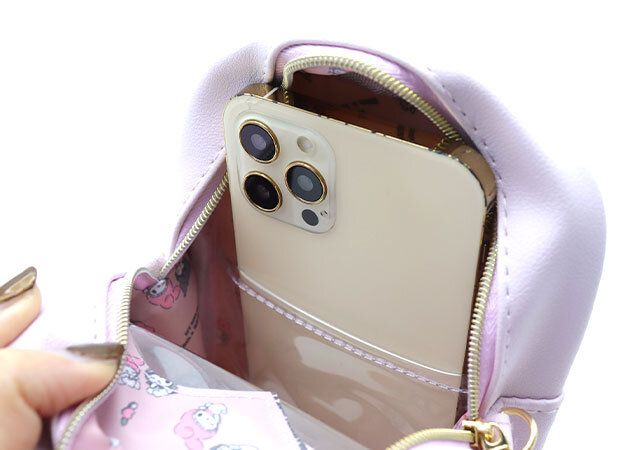 マイメロディ＆クロミ ハート窓が可愛いポーチポシェット 内側仕切り