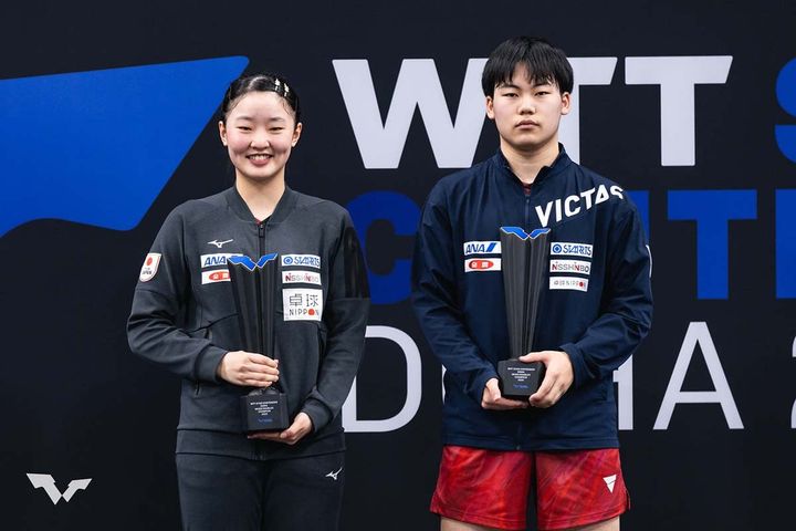 張本美和、松島輝空（C）WTT