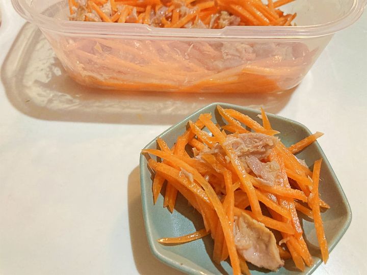 完成したツナ入りキャロットラペ