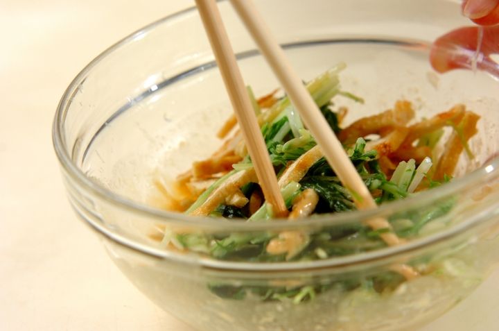 水菜の酢みそ和えの作り方1