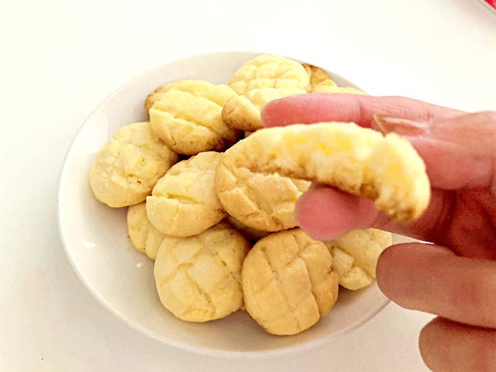 メロンパン風クッキーの断面