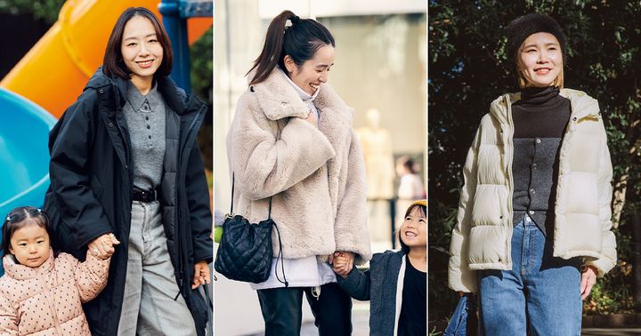 オシャレなママ３人の防寒スタイル