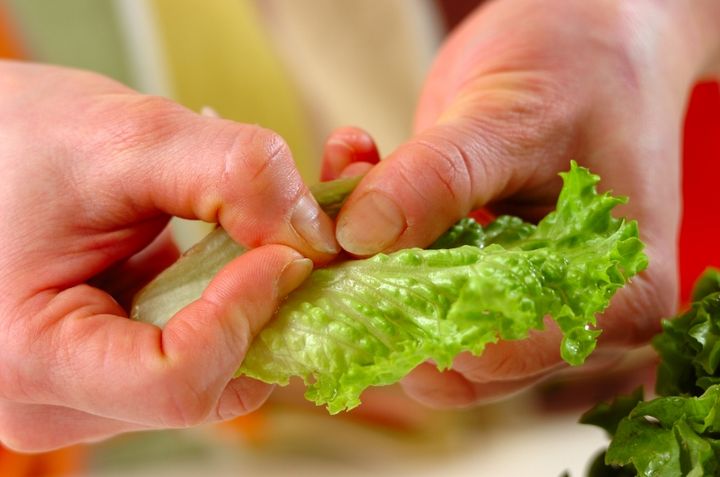 くずし豆腐の洋風サラダの下準備1