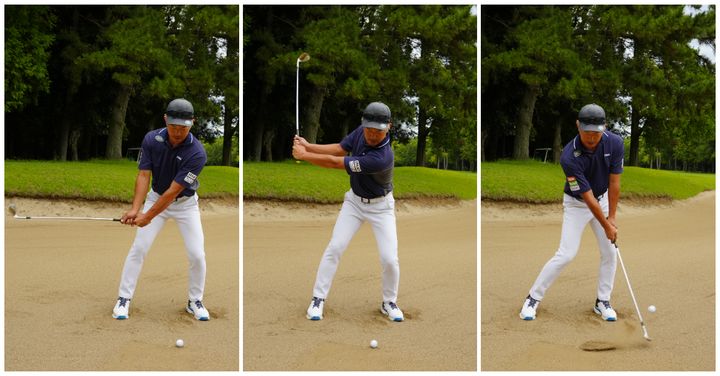 35ヤード以上離れたバンカーから脱出したい！ダフらず打つカギは“ひざの高さ”