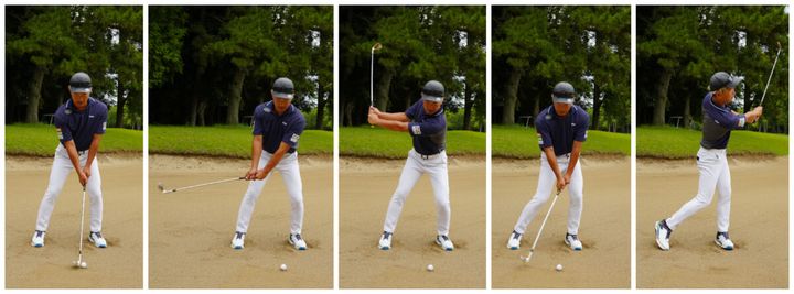 35ヤード以上離れたバンカーから脱出したい！ダフらず打つカギは“ひざの高さ”